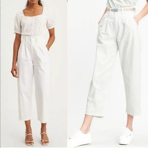 NWT Levi’s White Pleated Balloon Leg Twill Pant Trouser